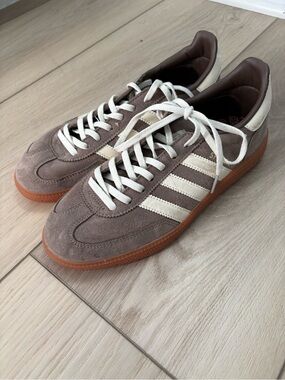 adidas Suede Low-Top Sneakers in Brown and White
